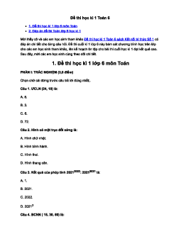 Đề thi học kì 1 Toán 6 Kết nối tri thức - Đề 1