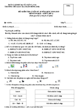 Hướng dẫn học Tin Học đề thi học kì 1