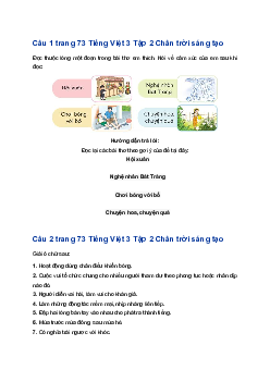 Ôn tập giữa kì 2 Tiếng Việt 3 Chân trời sáng tạo Tiết 3 trang 73