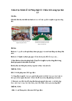 Giải Giáo dục Kinh tế và Pháp luật 11 Bài 13 | Chân trời sáng tạo