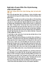 Nghị luận về quan điểm Cho đi yêu thương, nhận lại hạnh phúc