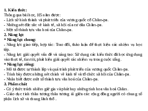 Giáo án điện tử Lịch Sử 6 KNTT - Bài 19 Kết Nối Tri Thức: Vương quốc Chăm-pa từ thế kỉ II đến thế kỉ X.