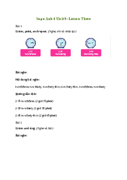 Giải Tiếng Anh lớp 4 Unit 9: Lesson Three | Family and Friends