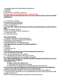 Câu hỏi trắc nghiệm ôn tập môn Marketing căn bản | Đại học Kinh tế Quốc dân