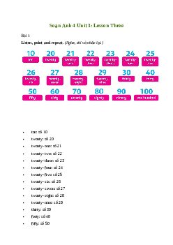 Giải Tiếng Anh lớp 4 Unit 3: Lesson Three | Family and Friends