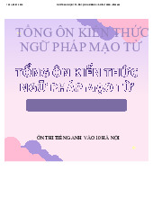 Ngữ pháp mạo từ - ôn tập chủ đề 08 và giải thích môn English Studies| Trường Đại học Thăng Long