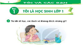 Giáo án điện tử Tiếng việt 1 bài 1 Chân trời sáng tạo: Tôi là học sinh lớp 1