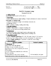 Giáo án ôn tập môn Tiếng anh lớp 4 tuần 34 - Unit 20: At summer camp | Bộ sách Global Success | Tiểu học ( Chương trình mới)