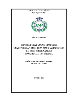 Khảo sát chất lượng cuộc sống của bệnh nhân bệnh thân mạn ở bệnh viện E năm 2020