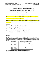 Formulating and Solving Linear Programming Problems | Môn Deterministic Models in Operations Research - Trường Đại học Quốc tế, Đại học Quốc gia Thành phố Hồ Chí Minh