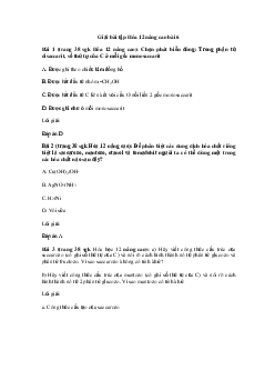 Hóa học 12 - Saccarozơ