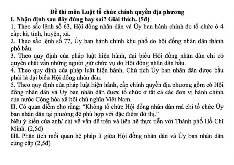 Đề thi cuối kỳ học phần Luật tổ chức chính quyền địa phương năm 2024 - 2025 | Đại học Luật Thành phố Hồ Chí Minh