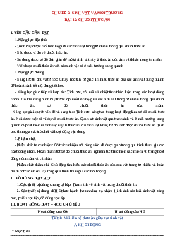 Giáo án Khoa học lớp 4 Bài 22 | Cánh diều