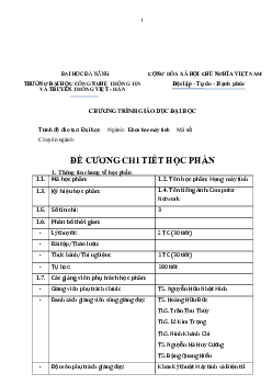 Đề cương ôn thi hết học phần môn mạng máy tính