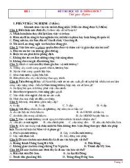 TOP 10 đề thi HK2 môn GDCD lớp 7 (có đáp án)