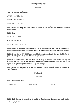 Bộ đề ôn tập ở nhà Toán lớp 3  (Từ 06/4 - 11/4/2021)