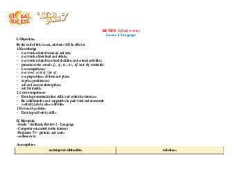 Giáo án Tiếng Anh 7 Review 2 sách Global Success