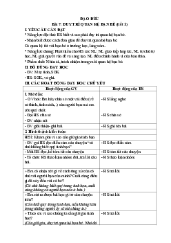 Giáo án Đạo đức lớp 4 Bài 7 | Kết nối tri thức