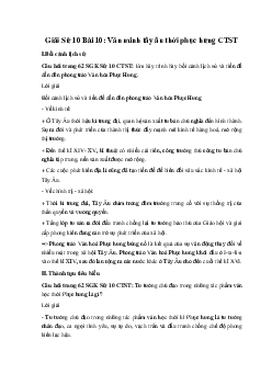 Giải Sử 10 Bài 10: Văn minh tây âu thời phục hưng CTST