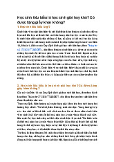 Học sinh tiêu biểu là học sinh giỏi hay khá? Có được tặng giấy khen không?