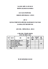 Đề bài bài tập lớn kinh tế chính trị - Kinh tế chính trị Mác Lênin (SSH1121) | Trường Đại học Bách khoa Hà Nội
