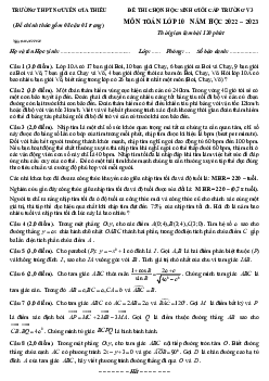 Đề HSG Toán 10 vòng 3 năm 2022 – 2023 trường THPT Nguyễn Gia Thiều – Hà Nội