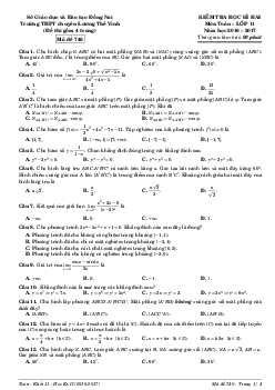 Đề thi HK2 Toán 11 năm học 2016 – 2017 trường THPT chuyên Lương Thế Vinh – Đồng Nai