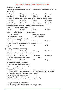 Bài tập ôn tập Tiếng Anh 10 cả năm (có đáp án)