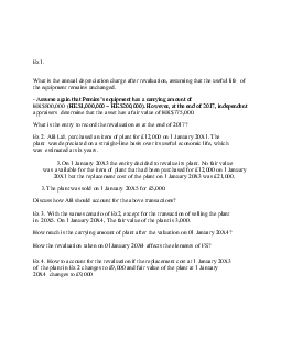 Revaluation exercises