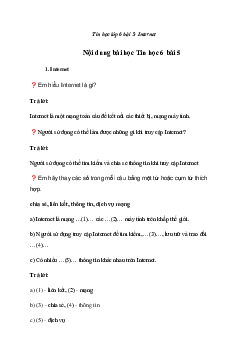 Giải Tin học 6 Bài 5: Internet | Kết nối tri thức