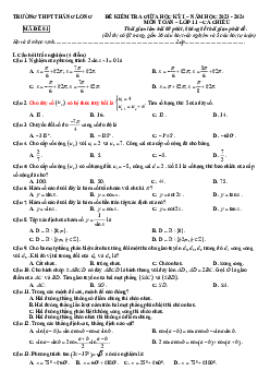 Đề giữa học kì 1 Toán 11 năm 2023 – 2024 trường THPT Thăng Long – Hà Nội