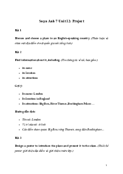 Giải Tiếng Anh 7 Unit 12: Project | Global Success