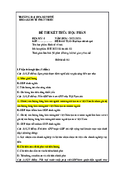 Đề thi kết thúc học phần môn Kinh tế vi mô | Trường Đại học Kinh tế, Đại học Quốc gia Hà Nội