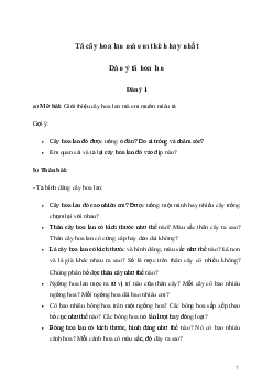 Tả cây hoa lan mà em thích (2 Dàn ý + 10 mẫu) | Tập làm văn lớp 5