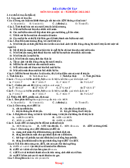 Đề cương ôn tập môn sinh học 12 theo từng bài học (có đáp án)
