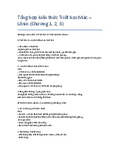 Tổng hợp kiến thức Triết học Mác – Lênin (Chương 1, 2, 3) môn Triết học Mác - Lênin | Trường Đại học Khoa học Tự nhiên, Đại học Quốc gia Thành phố Hồ Chí Minh