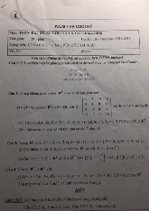 Đề thi cuối HKIII học phần Toán đại số B1 năm 2024 - 2025 | Trường Đại học Khoa học tự nhiên, Đại học Quốc gia Thành phố Hồ Chí Minh