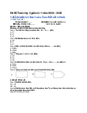 08 đề Toán lớp 2 giữa kì 1 năm 2024 - 2025