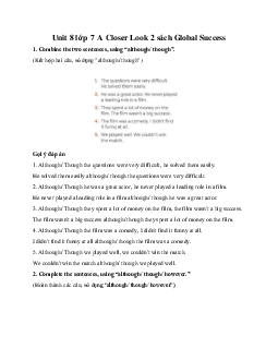 Unit 8 lớp 7 A Closer Look 2 sách Global Success