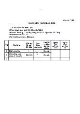 DANH MỤC HỒ SƠ BẢO ĐẢM | Học viện Hành chính Quốc gia
