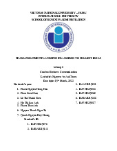 Composing a memo to suggest ideas | Bài tập nhóm học phần Business Communication | Trường Đại học Quốc tế, Đại học Quốc gia Thành phố Hồ Chí Minh