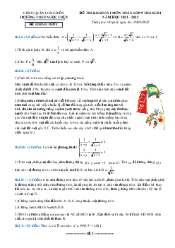 Đề thi khảo sát Toán 9 tháng 01 năm 2022 trường THCS Ngọc Thụy – Hà Nội