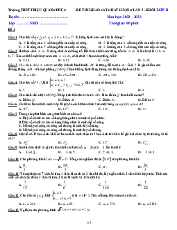 Đề khảo sát lần 2 Toán 11 năm 2022 – 2023 trường THPT Triệu Quang Phục – Hưng Yên