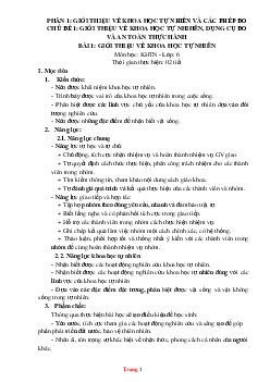 Giáo án KHTN môn Vật Lí 6 cả năm sách cánh diều phương pháp mới