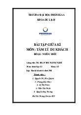 Nước Đức | Bài tập giữa kỳ học phần Tâm lý khách hàng du lịch | Trường Đại học Phenikaa