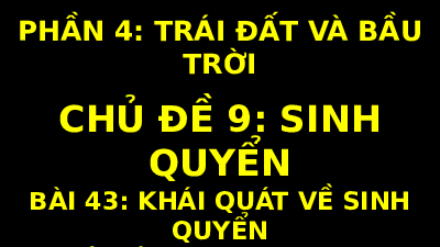 Giáo án điện tử Khoa học tự nhiên 8 Bài 43 Cánh diều: Khái quát về sinh quyển và các khu sinh học