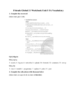 Giải Tiếng anh 11 Workbook Unit 5 5A Vocabulary | Friends Global