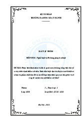 Bài tập nhóm nghề luật và phương pháp học luật | Trường Đại học Luật, Đại học Quốc gia Hà Nội
