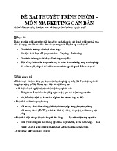 Đề bài thuyết trình nhóm: Phân tích chiến lược marketing môn Marketing căn bản | Trường Quốc tế - Đại học Quốc gia Hà Nội