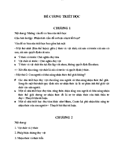 Đề cương ôn tập 3 | môn Triết học Mác -Lênin | Đại học sư phạm Hà nội